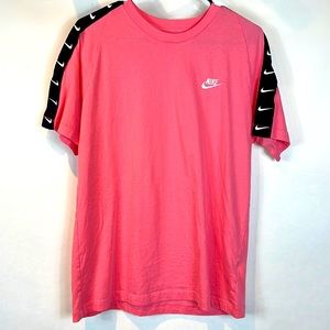 NWOT. Nike tee, Coral color with black nike over-lay on sleeve.